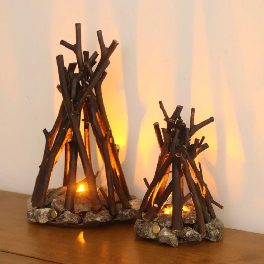 3D Эффект Пламени Светодиодный Ночник Костер Форма Ветки Светящийся Горящий Костер Декор Airbnb