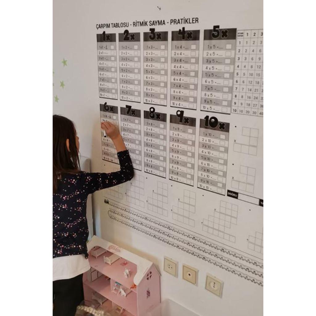 Educational Practical Multiplication Table Transparent Smart Paper Board 100x100 Cm Blackboard + Pen