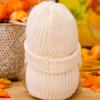 Autumn Bow Knitted Hat, Wooden Plaque, Faceless Doll, Festival Decoration Doll, 1 Piece