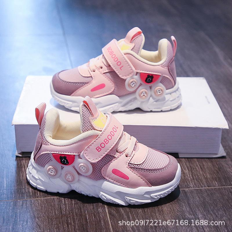 Весенняя новая модная обувь для девочек, дышащие, удобные, универсальные детские кроссовки, простая мягкая подошва, модная обувь для мальчиков, брендовая детская повседневная обувь