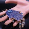 Hamsa Hand Lucky Blue Evil Eye Keychain Alloy Fatima Hands Amulet Car Bag Accessories Tassel Keyring for Women Jewelry KXH729S05