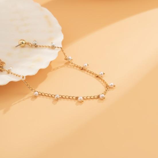 Ethnic Style Star Chain Faux Nose Pearl Tassel Leaf Jewelry Piercing Stud Earrings Nose Ring