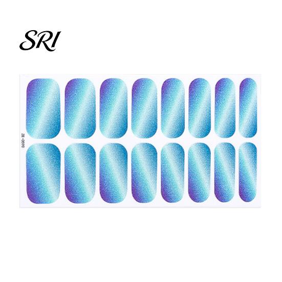 Glitter Nail Stickers Polish Strips with File Easy Apply Remove Self Adhesive Women Home Manicure Decals Full Sticker DIY Art Decoration Wrap Reusable