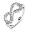 Stylish Infinity 8-Shaped Zircon Ring with European and American Influence