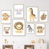 Modern Minimalist Animal Wall Art Bear Tiger Lion HD Canvas Print Poster for Living Room Nursery Kindergarten Decor