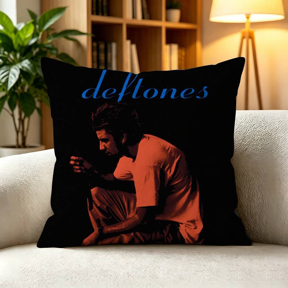 DDeftones Rock Band Square DoubleSided printed Pillow Case Bedroom Bedside Pillow Sofa Cushion Cover