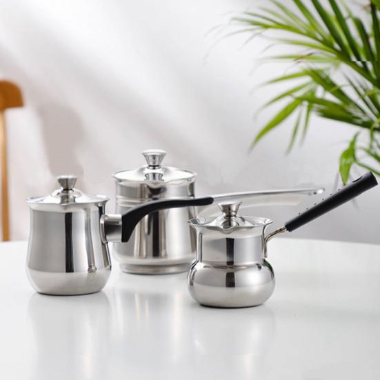 Кофеварка из нержавеющей стали Молочник с прохладной ручкой Маленький сотейник для растапливания масла и соусов Портативная эспрессо-машина для дома, ресторана, кафе