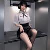 Cosplay Sexy Secretary Female Teacher OL Skirt Long Sleeve Extreme Erotic Cute Uniform Ladies Temptation One Size Fits Most Nipples 6 Piece Set