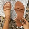 Fashion Fashionable Casual Flat Sandals for Women Plus Size Women's Shoes New Style Braided Foot Elastic Band Roman Beach Shoes