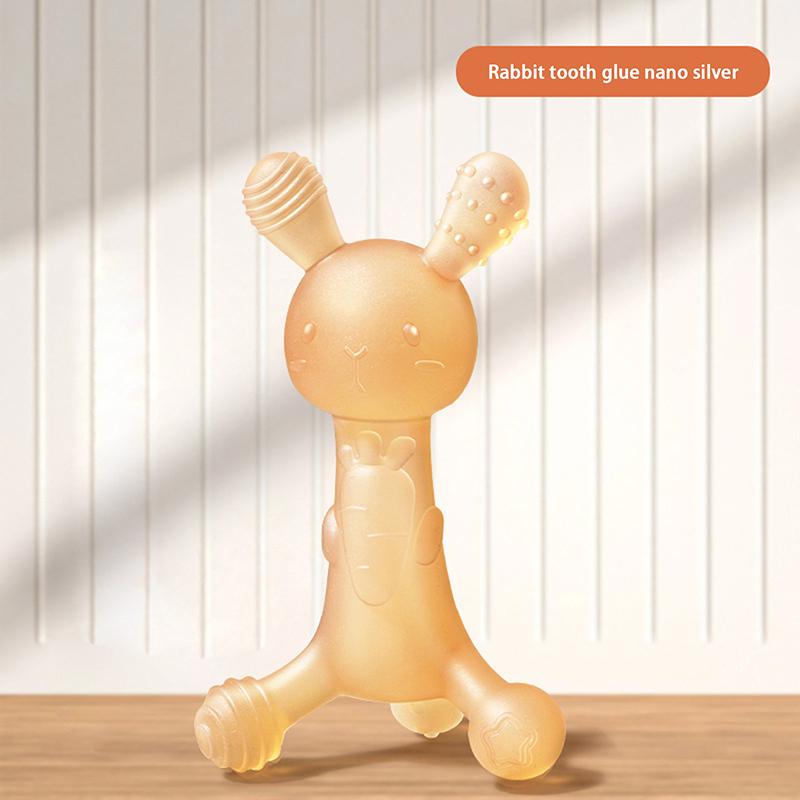 Игрушки для прорезывания зубов в форме кролика, жевательные игрушки для прорезывания зубов, мягкие, эластичные, силиконовые, прорезыватели для зубов, держатель для новорожденного, прорезыватели для моляров, детские принадлежности