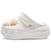 Crush Clog SIN3A White Peach Gift Bag Elegant Romantic Hole Shoes Unisex White
