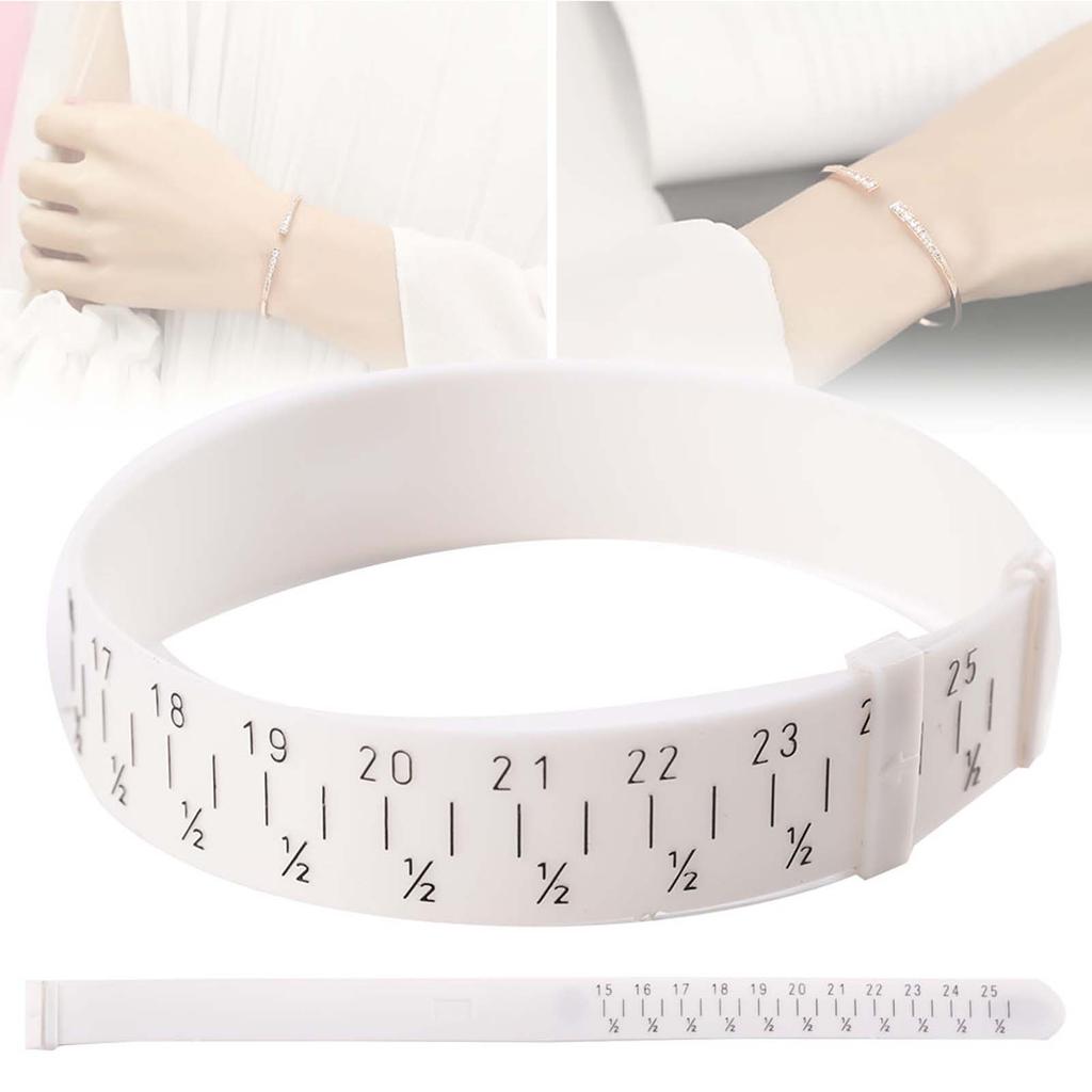 Plastic Bracelet Bangle Gauge Sizer Jewelry Measure Wrist Size Tool 15-25cm