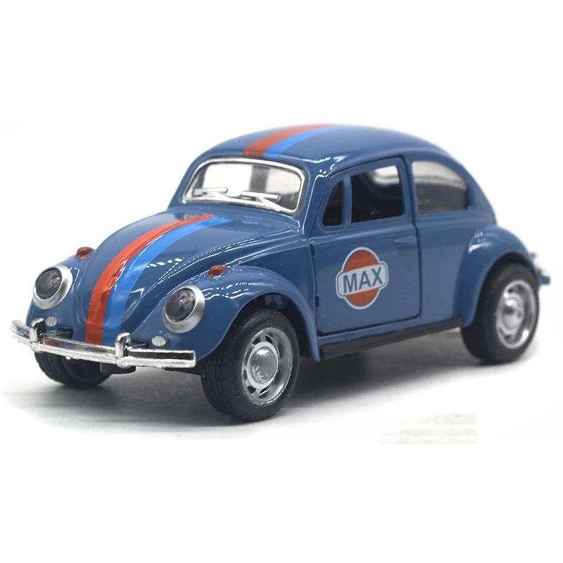 Модель автомобиля из сплава в масштабе 1/32, Жук, Окрашенный гоночный автомобиль, Классическая модель автомобиля, Открывающиеся двери с отскоком, Модель автомобиля для детских подарков