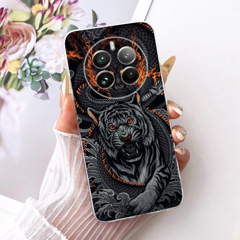 Для Realme 12+ 12X 12 5G Крутой Чехол для Телефона с Рисунком Дракона и Тигра Для Realme12 5G 12 Plus 12X 12Plus Мягкие Силиконовые TPU Чехлы
