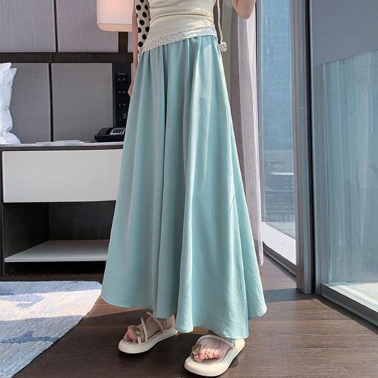 Женские повседневные брюки эластичные с высокой талией однотонные оверсайз с широкими штанинами