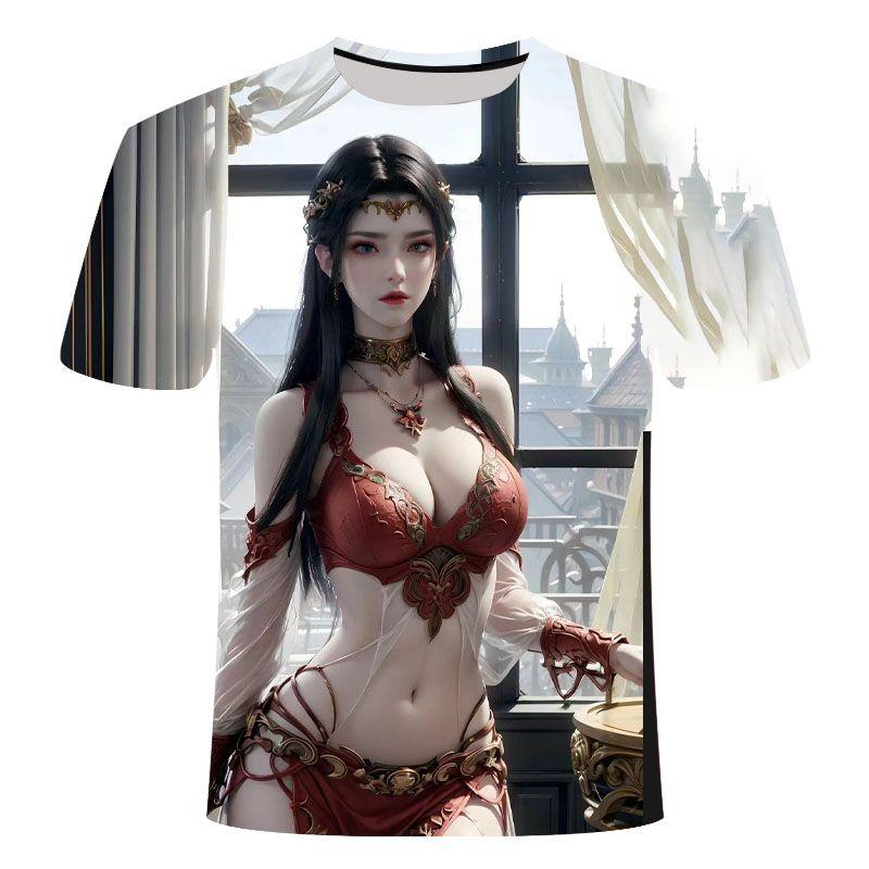 Летние персонализированные футболки с 3D-печатью для мужчин и женщин, популярные среди любителей аниме, футболки с короткими рукавами по мотивам китайских аниме-сериалов