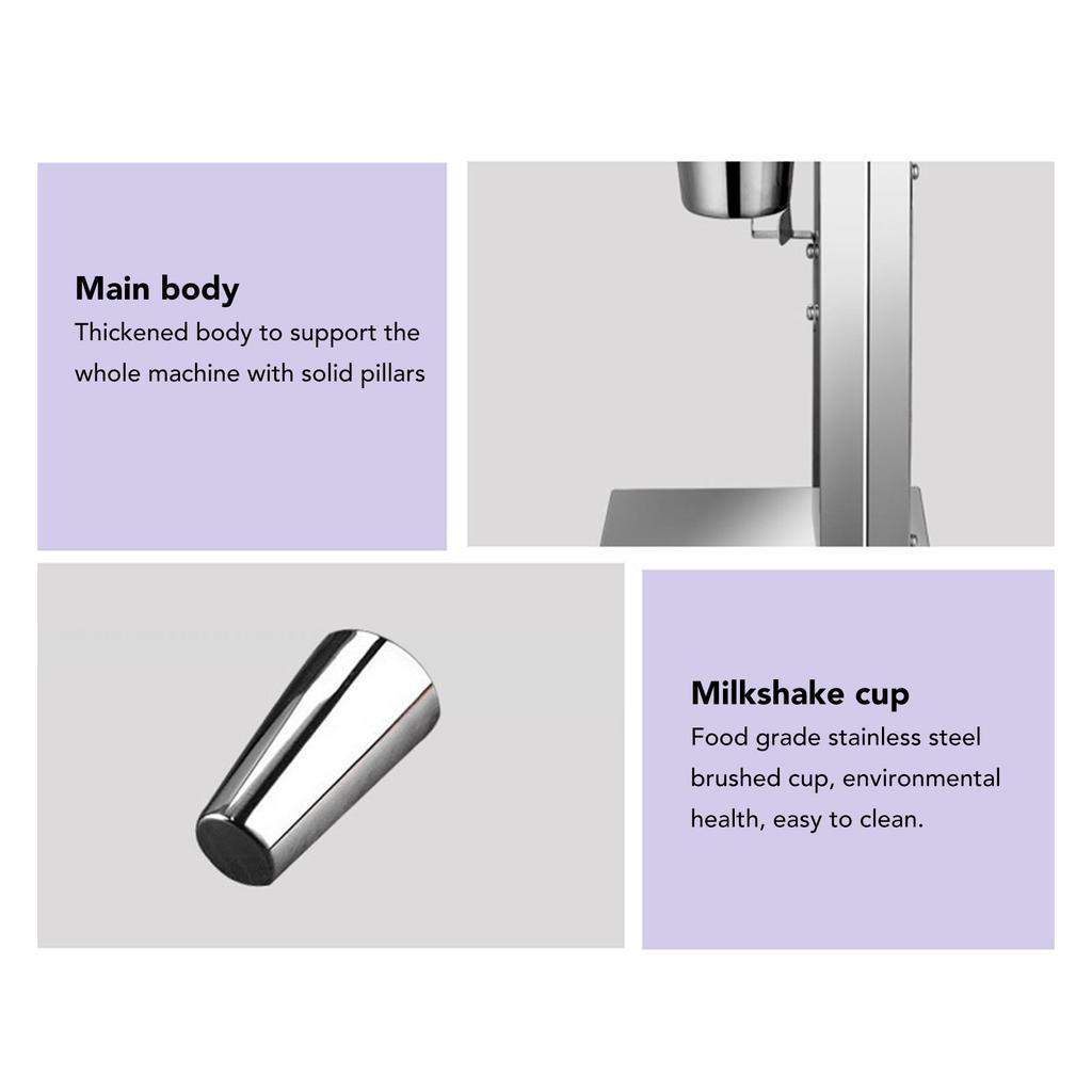 180 Вт 18000 об/мин Машина для приготовления молочных коктейлей Тихий Электрический Миксер для Молочных Коктейлей из Нержавеющей Стали с Чашкой 800 мл для Кухни Коммерческий