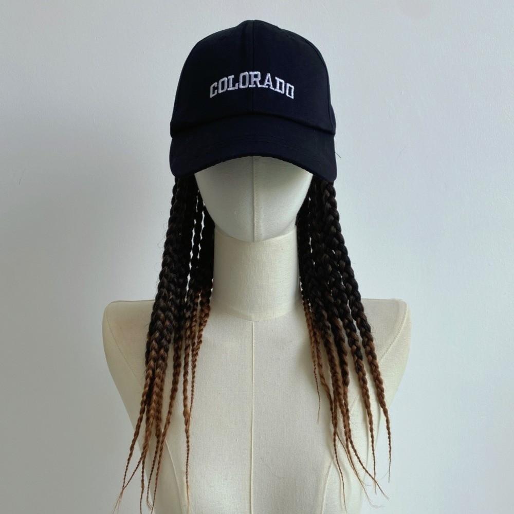 Punk Black Baseball Cap with Dreadlocks Visors Hats Dirty Braid Hip Hop Hat for Women Men