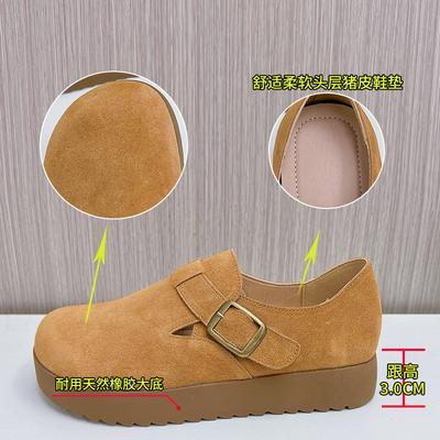 Новые кожаные повседневные одинарные туфли женские весна 2025 новые туфли на толстой подошве белые туфли на толстой подошве модные универсальные женские туфли