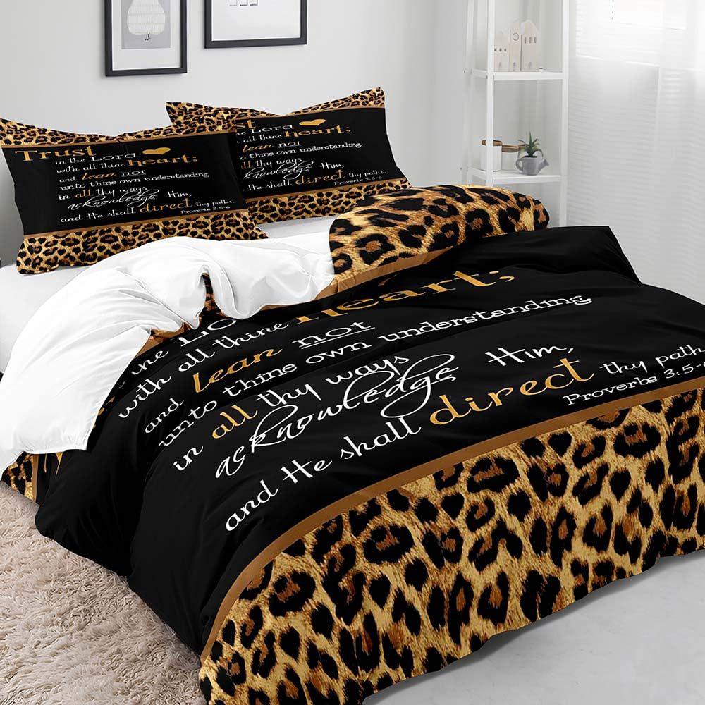 Пододеяльник с розовым леопардовым принтом для девочки, постельное белье, цифровая печать, трехпредметный пододеяльник, украшение спальни
