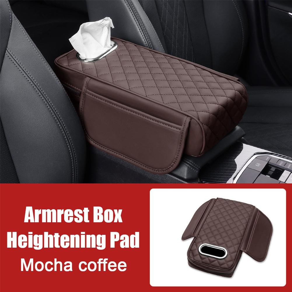 Автомобильный универсальный чехол на подлокотник из кожи с тканевым отделением для хранения, подлокотник с увеличенной высотой, пенопластовая накладка, защитная накладка на автомобиль с функцией памяти P6G4