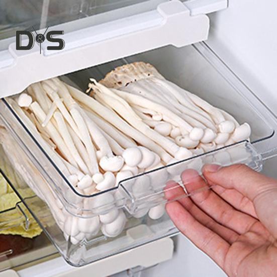 Pull-out Fridge Drawer Organizer Storage Box Large Capacity Easy Installation Transparent Refrigerator Storage Drawer Bin