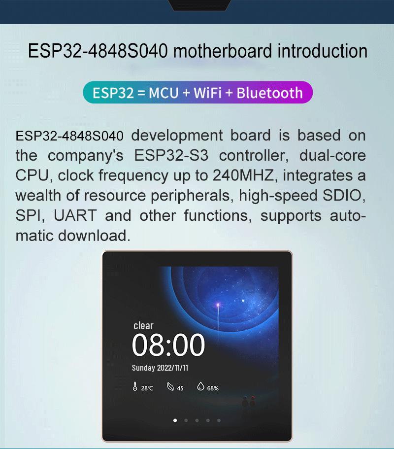 ESP32-S3 4” IPS Сенсорный Экран Двухъядерная Плата Разработки Управления Умным Домом с Корпусом