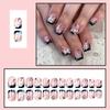 French Style Glossy Flower Nail Tips 24 Pieces Lightweight Comfortable Wear for Daily
