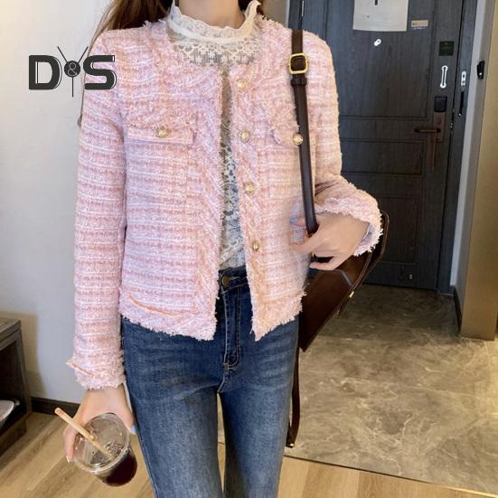 Женская куртка в стиле знаменитостей, короткая, с круглым вырезом, длинными рукавами, однобортный кардиган, рваное пальто, верхняя одежда осень-зима