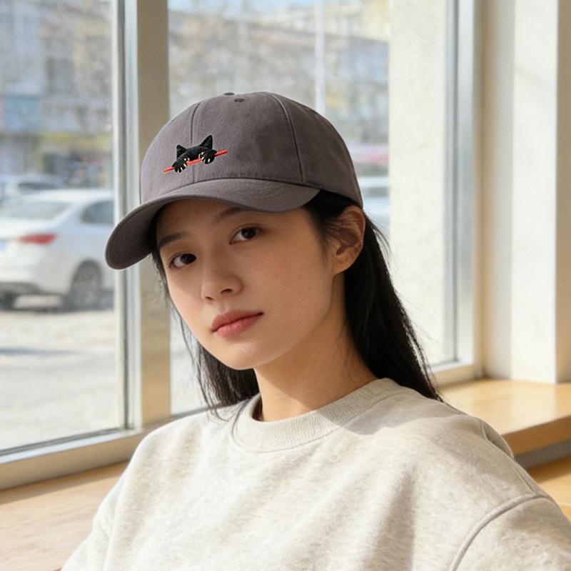 Baseball cap Women's soft top Wide brim Big face Small peaked hat Trendy brand Wide brim Deep top hat