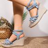Fashion 2024 New SyfIyno Beige Fashion Wedge Sandals for Women Summer Casual Non-slip Peep Toe Platform Shoes Heel Woman Sandale
