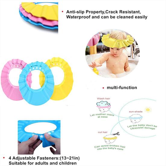 Adjustable Baby Bath Cap EVA Visor Safe Shampoo Shower Bathing Protection Hat