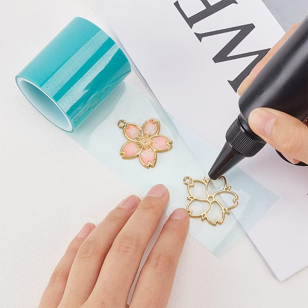 OLYCRAFT 30pcs Blossom Open Bezel Pendants Flower Charms 5-Shape Hollow Frame Dangle Charms Making Kits for DIY UV Resin or Pressed Flower Jewelry