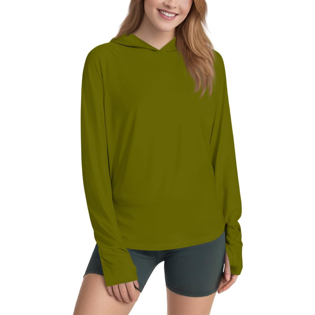 Женская рубашка Sunblock Ice Silk с капюшоном Upf 50+ с длинным рукавом, легкая быстросохнущая футболка для походов