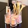 1 шт. прозрачный органайзер для кистей для макияжа, настольный органайзер для губной помады, канцелярские принадлежности, органайзер для ручек, акриловое многофункциональное ведро для ручек