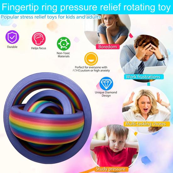Игрушка-колечко для взрослых и подростков, вращающаяся спиннер для снятия стресса, для концентрации внимания и беспокойства