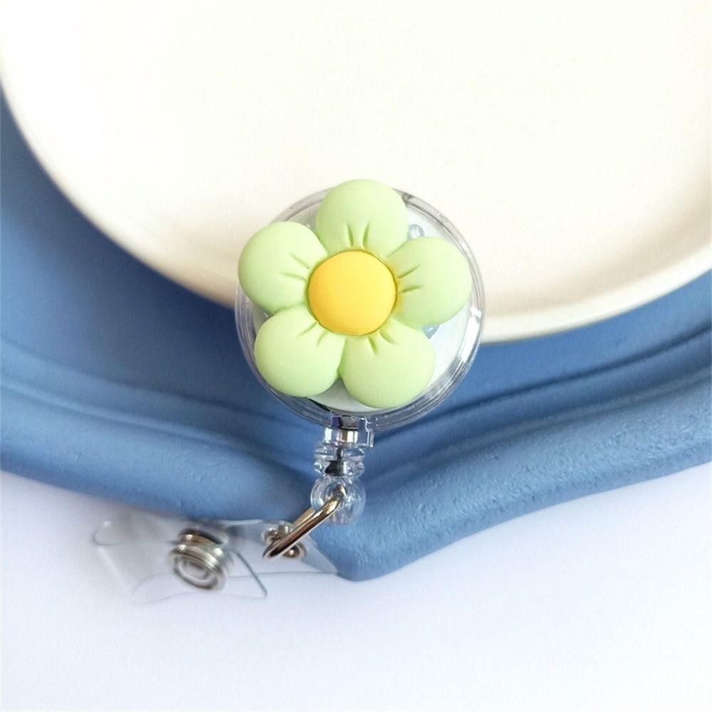 Держатель для значка с изображением флоры и цветка, выдвижная легкая пряжка, офисные школьные принадлежности