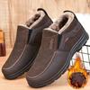 Cotton Boots For Men Warm Fur Soft Male Platform Snow Boots Man Ankle Boot Winter Men's Sneakers Plus Casual Shoes Black