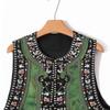 Хлопковый жилет для женщин, льняной жилет без рукавов в винтажном стиле, большой принт, универсальный повседневный жилет на пуговицах