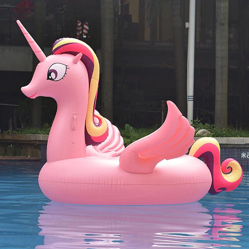 185 см гигантский надувной единорог бассейн поплавок катание на Пегасе плавательный круг для взрослых детей водные игрушки для вечеринок надувной матрас
