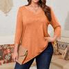 Женские однотонные топы больших размеров с вырезом в виде капли и рукавом 3/4, элегантные повседневные топы