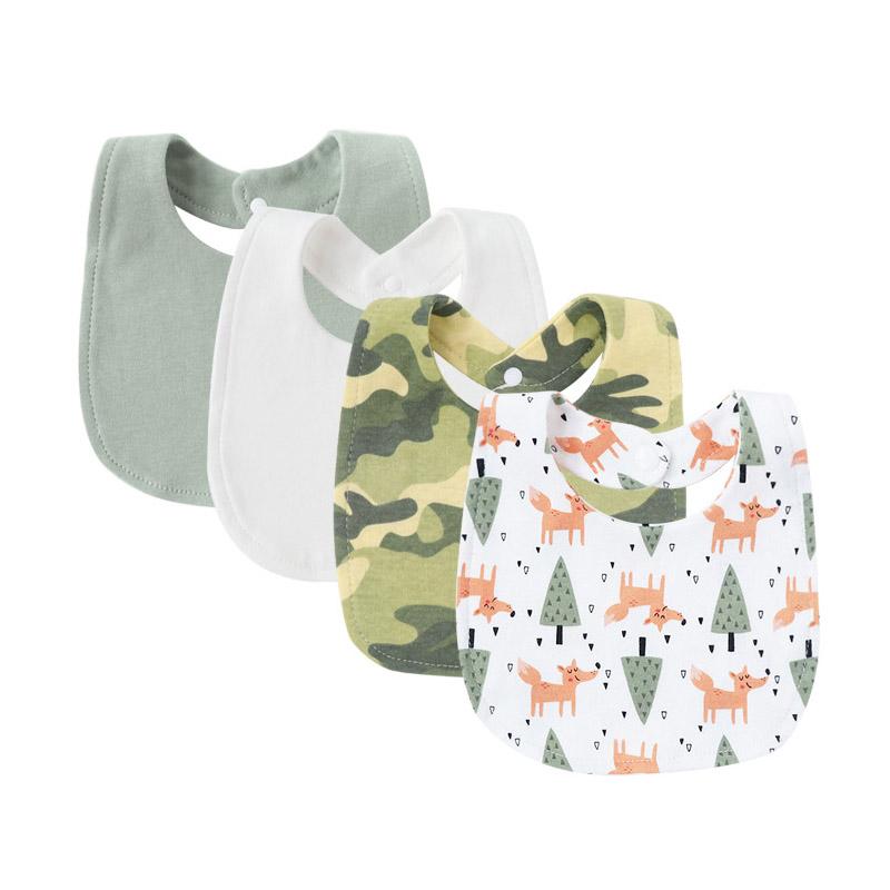4Pcs-set Baby Bibs Burp Clothes Cartoon Newborn Saliva Towels for Girls Boys Cotton Kids Apron Infant Accessories Toddler Bibs