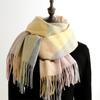 New Plaid Scarf for Women Japanese and Korean Sweet Imitation Cashmere Mid Length Colorful Plaid Scarf Shawl and Scarf