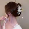 Lily of the Valley Butterfly Tassel Large Hair Clip - Elegant Summer Claw Clip for Women
