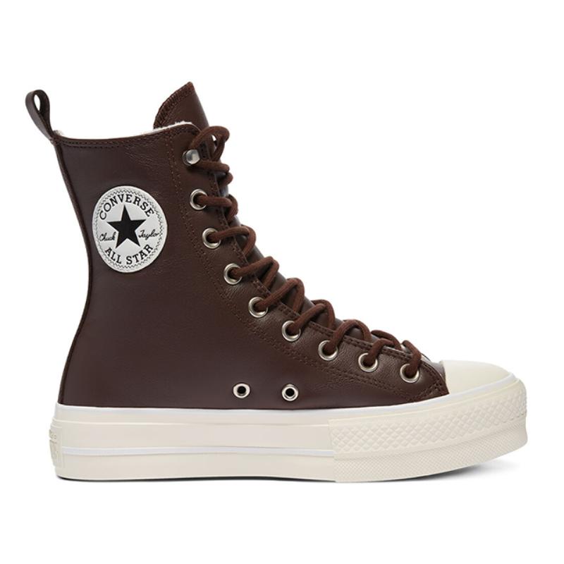 Converse Chuck Taylor All Star Синтетическая кожа Удобные Нескользящие Износостойкие Высокие кеды Женские Коричневые