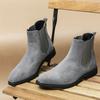 Fashion Winter New Fashion Male Pointed Grey Suede Leather Ankle Boots Men Casual Luxury High Top Platform Shoes Zapatos Hombre