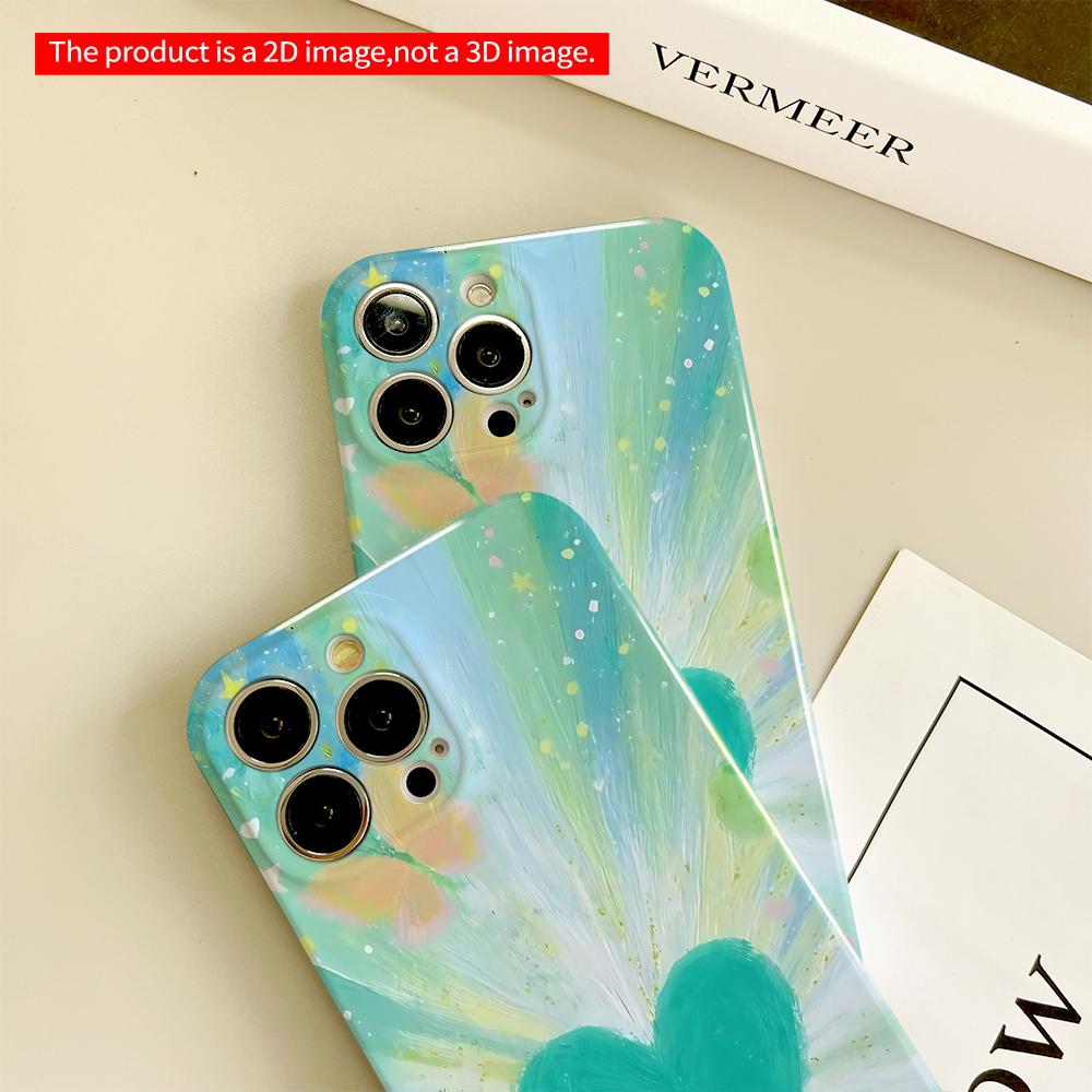 Teal Heart Radiance Butterfly Dream All inclusive film hard phone case, compatible with iPhone 18 Pro Max 17 16 15 14 13 12 11