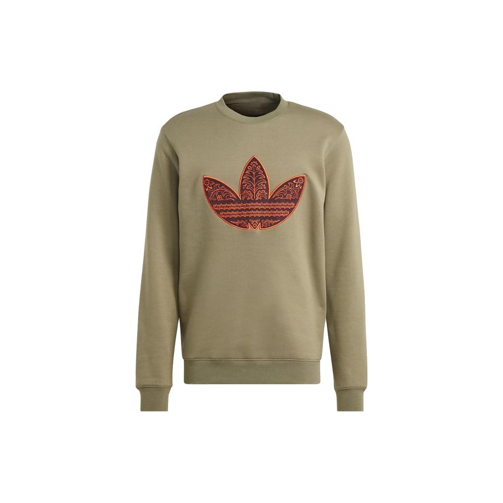 adidas Свитшоты Originals Мужские Strata Оливково-зеленый Круглый вырез Средняя посадка Обычный IS5272