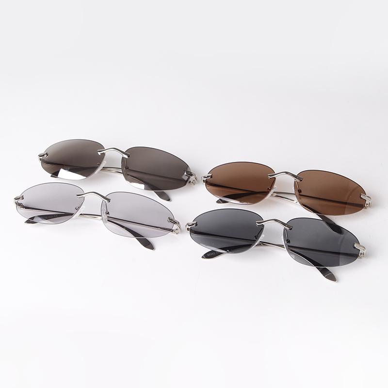 Модные овальные солнцезащитные очки Y2K для женщин и мужчин, брендовый дизайнерский футуристичный безрамный стиль, солнцезащитные очки для велоспорта и спорта S95362