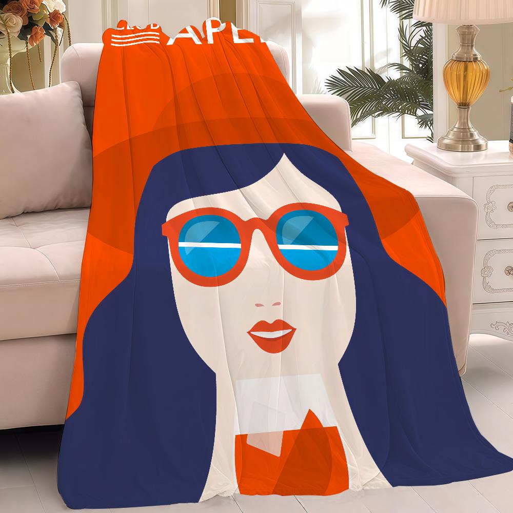 Aperols Spritz Flannel Blanket Warm And Soft Suitable For Bedroom Living Room Sofa Bed Office Travel Camping